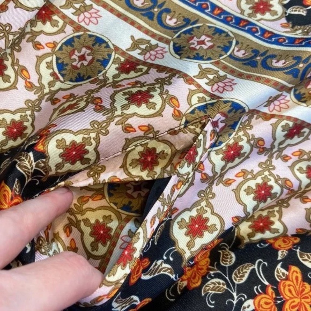 Zara Satin Floral Baroque Print Bomber Zip Front Jacket (sz L) - Picture 9 of 11